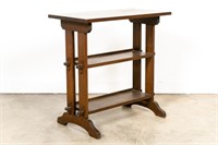 Roycroft Stained Oak Side Table w/ Shelves