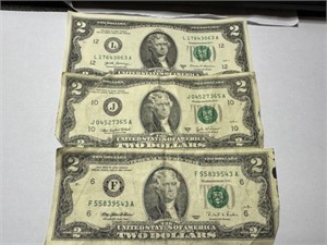 2017A, 2003A, 1995 Two Dollar Notes