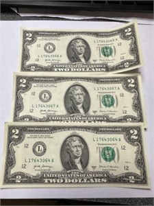 3 2017A Series Two Dollar Notes