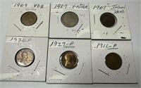 Pennies, V Nickel, Indian Head