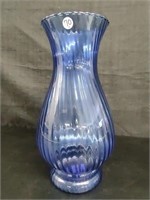 Blue Glass Vase w/Ribs