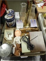 (2) Boxes w/ Change Sorter, Oil Lamp Chimneys,