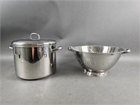 Stainless Steel Stock Pot and Colander