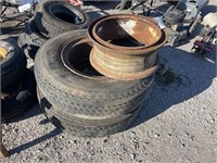 Tires 10x20 (2) & Rims (3)
