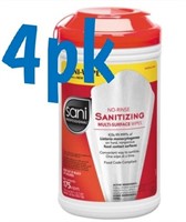 4pk Sani-Hands Pro Wipe No-Rinse P56784CT