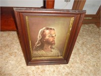 Walnut Picture Frame w/Jesus