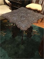 Carved Indian colonial collapsible table