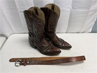 Cowboy Boots & Leather Belt