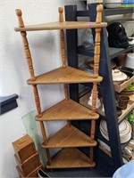 Corner Wooden Shelf Plant Holder