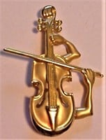 Play You Own Fiddle Pin Brooch