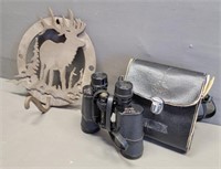 Tasco Binoculars/ Elk Wall Hanging w/ Hook