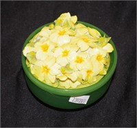 Dubarry porcelain yellow flowers lid trinket box