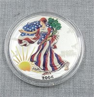 2006 colorized American Silver Eagle