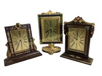 Three Framed Dresser or Shelf Clocks