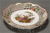 19th Century Dresden Pierced Porcelain Plate,