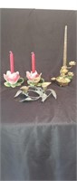 Porcelain and Metal Candle Holders