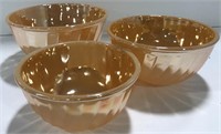 Antique Fire-King peach luster glass mixing bowl