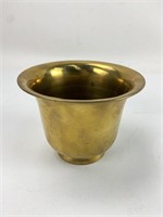 Smooth China Brass turned footed 5" dia bowl.