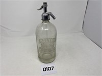Vintage clear seltzer bottle