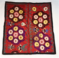 EMBROIDERED SILK SUZANI TAPESTRY