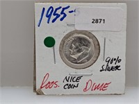 1955-S 90% Silv Roos Dime