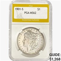 1901-S Morgan Silver Dollar PGA MS62