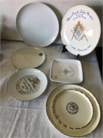 Lot of round dishes, plates