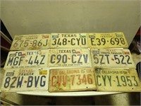 15 asst Texas and Oklahoma license plates