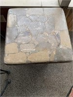Stone mosaic top table 18" high, 19 3/4" square