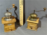 Pair of antique coffee grinders