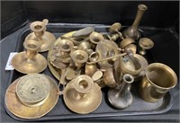 Heavy Brass, Copper Candlesticks, Etc.