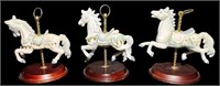 3 Carousel Horse Figurines