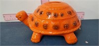 Vintage ceramic turtle bank (full of change) made