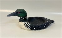 CHARMING SIGNED LUC CYR HAND CARVED LOON DECOY