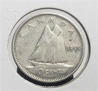 Canada 1945 10c Silver