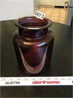 Burgundy glass jar/vase