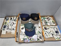 (4) BOXES OF GOLF SPORTSCARDS AND (3) GOLF HATS