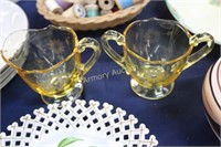 TOPAZ ELEGANT DEPRESSION SUGAR & CREAMER