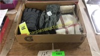 3 pairs of gloves, scarf