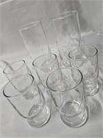 5 VINTAGE SWIRL JUICE GLASSES 3¾", AND TWO