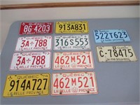 10 License Plates / Plaques d'immatriculation
