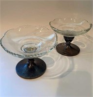 PAIR OF STERLING WEIGHTED CANDLE HOLDERS WITH