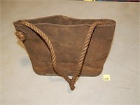 Antique Canvas & Wood Carry Bag