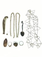 Silver Necklaces Rings, Scrap & More