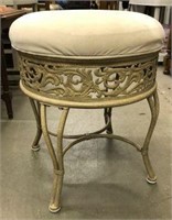 Metal Vanity Stool with Upholstered Seat