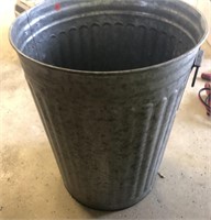Galvanized trashcan