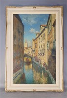 Oil on Canvas Painting of a Venetian Scene