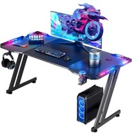 GAMTIMER, 55 IN. ERGONOMIC GAMING DESK WITH LEDS,