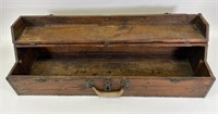 Wooden Lockable Box with Tacked Tin Edges