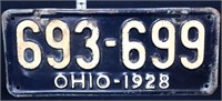 1928 Ohio license plate